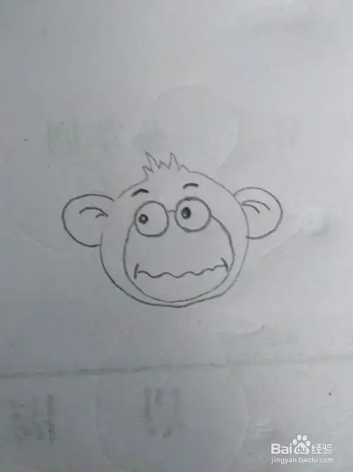 适合宝宝的简笔画树枝上的小猴子的画法

