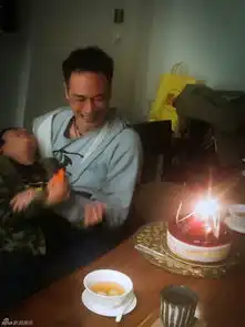 组图吴镇宇庆生照曝光与费曼鬼脸比拼
