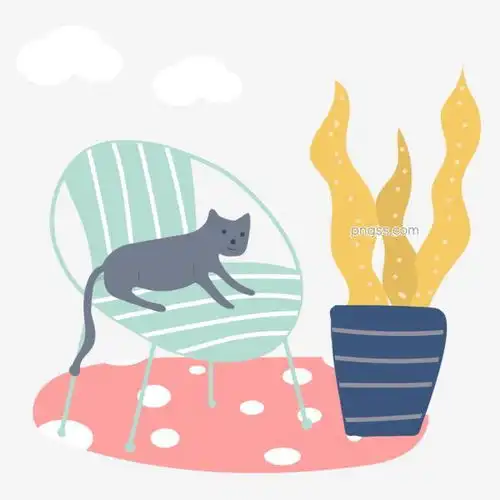 卡通插画风椅子上的猫咪图片大小2000x2000px图片尺寸152.91kb来自png搜索网pngss.com免费免扣png素材下载白云地毯动物家居卡通手绘猫咪免抠图盆栽矢量室内椅子植物
