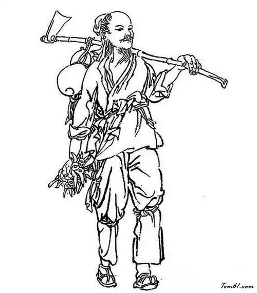 古人采草药简笔画图片儿童资源网手机版
