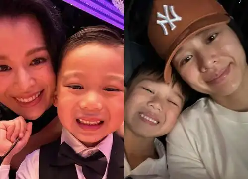 胡杏儿母亲节晒母子同框,个个帅气可爱,2岁幼子给妈妈表演劈叉